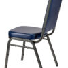 Navy Blue Vinyl on Silver Vein Steel Frame Square Back Banquet Chair by Chivari CQSVBLU-ZF-T