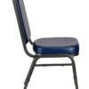 Navy Blue Vinyl on Silver Vein Steel Frame Square Back Banquet Chair by Chivari CQSVBLU-ZF-T