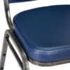 Navy Blue Vinyl on Silver Vein Steel Frame Square Back Banquet Chair by Chivari CQSVBLU-ZF-T