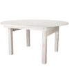 White Distressed 5 Foot (60″) Straight Leg Round Pine Farmhouse Table TFARMRD60-WHITEDIST-S-LEG-AX-T