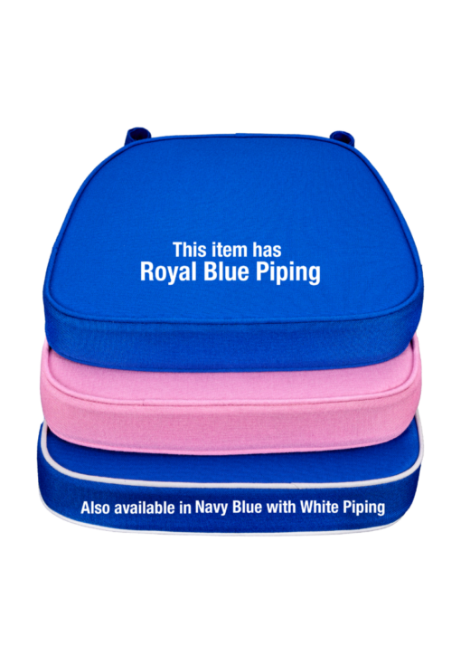 Royal Blue on Royal Blue Pipe. Pink on Pink Pipe. Navy Blue with White Pipe