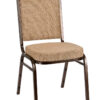 Tan Fabric on Copper Vein Frame Square Back Banquet Chair by Chivari CQSFTN-ZF-T