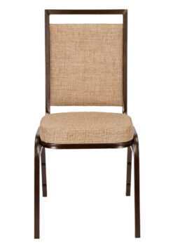 Tan Fabric on Copper Vein Frame Square Back Banquet Chair by Chivari CQSFTN-ZF-T