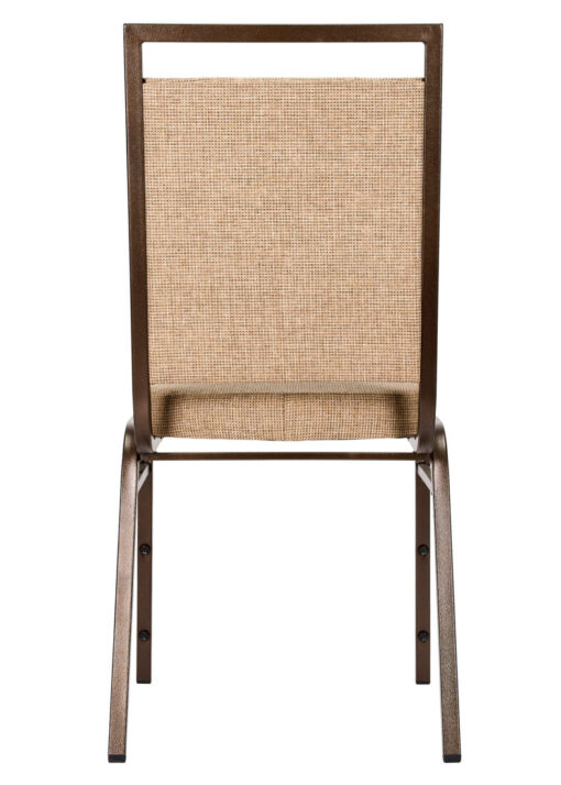 Tan Fabric on Copper Vein Frame Square Back Banquet Chair by Chivari CQSFTN-ZF-T