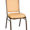 Tan Vinyl on Copper Vein Steel Frame Square Back Banquet Chair by Chivari CQSVTN-ZF-T