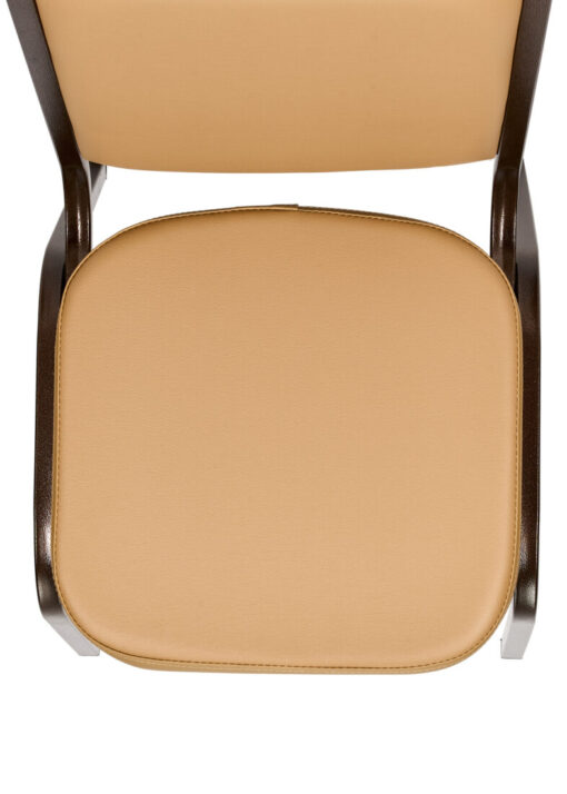 Tan Vinyl on Copper Vein Steel Frame Square Back Banquet Chair by Chivari CQSVTN-ZF-T