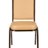 Tan Vinyl on Copper Vein Steel Frame Square Back Banquet Chair by Chivari CQSVTN-ZF-T