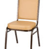 Tan Vinyl on Copper Vein Steel Frame Square Back Banquet Chair by Chivari CQSVTN-ZF-T