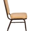 Tan Vinyl on Copper Vein Steel Frame Square Back Banquet Chair by Chivari CQSVTN-ZF-T