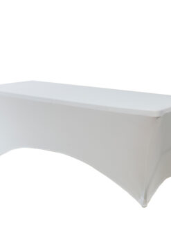 5-Pack White Spandex 250GSM 6 Foot Folding Table Cover by Chivari SX-SPANXTB-6FT-WHT-5