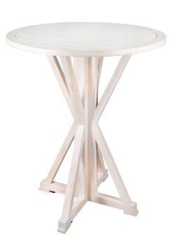 White Distressed 3 Foot (36″) Round Farmhouse Cocktail Table TFARMCKTL36-WD-AX-T