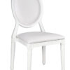 White Resin Louis Pop Chair with White Vinyl Seat and Back by Chivari CLPRWWW-ZG-T