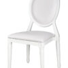 White Resin Louis Pop Chair with White Vinyl Seat and Back by Chivari CLPRWWW-ZG-T