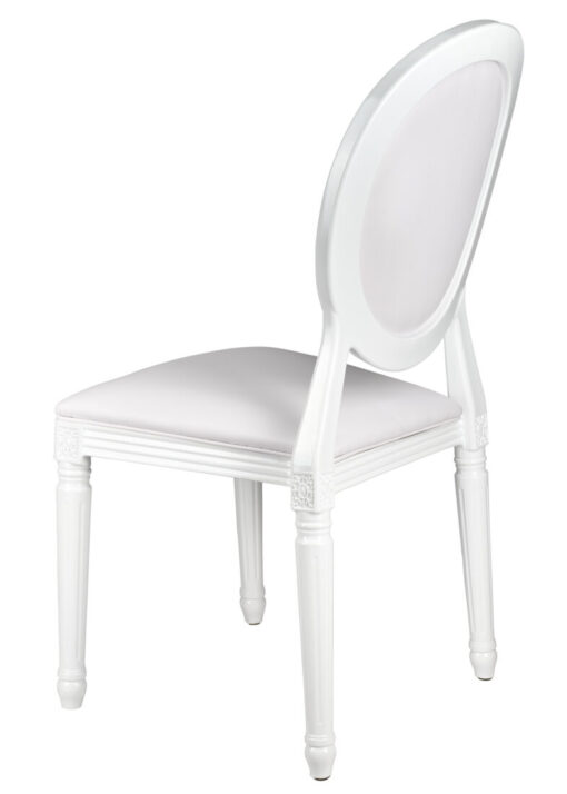 White Resin Louis Pop Chair with White Vinyl Seat and Back by Chivari CLPRWWW-ZG-T