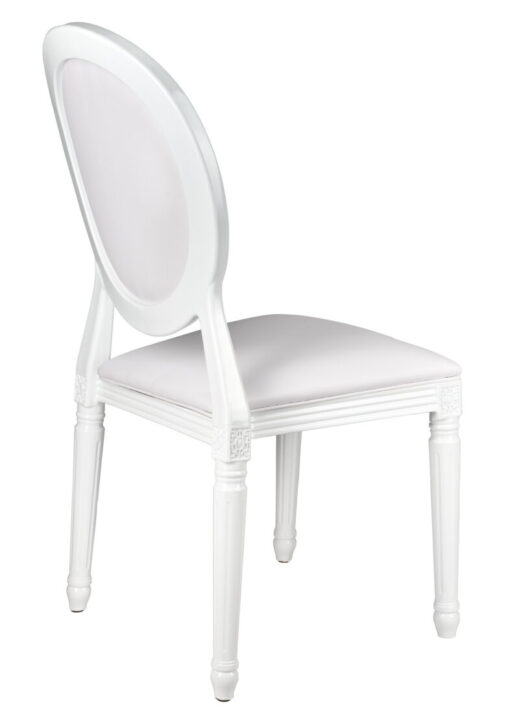 White Resin Louis Pop Chair with White Vinyl Seat and Back by Chivari CLPRWWW-ZG-T