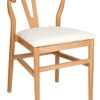 Natural Wishbone Wood Chair with Burlap Fabric Seat by Chivari