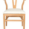 Natural Wishbone Wood Chair with Burlap Fabric Seat by Chivari