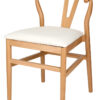 Natural Wishbone Wood Chair with Burlap Fabric Seat by Chivari