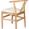 Natural Wishbone Wood Chair with Burlap Fabric Seat by Chivari