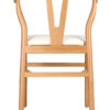 Natural Wishbone Wood Chair with Burlap Fabric Seat by Chivari