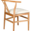 Natural Wishbone Wood Chair with Burlap Fabric Seat by Chivari