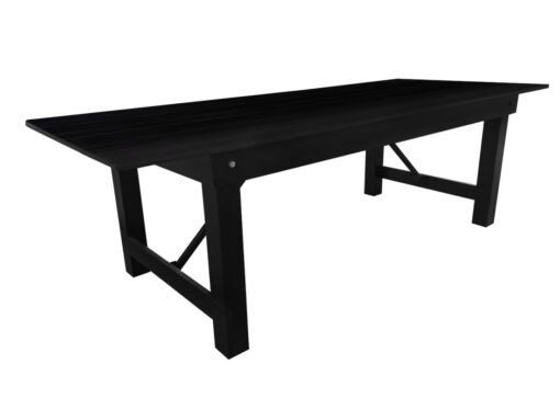 Black 8 Foot (96″ x 40″) Straight Leg Rectangle Wood Farmhouse Table by Chivari TFARMRT9640-BLACK-S-LEG-AX-T