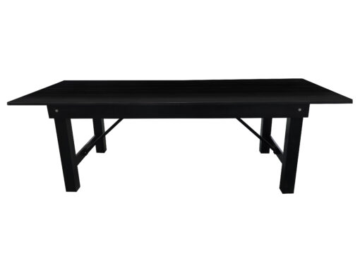 Black 8 Foot (96″ x 40″) Straight Leg Rectangle Wood Farmhouse Table by Chivari TFARMRT9640-BLACK-S-LEG-AX-T