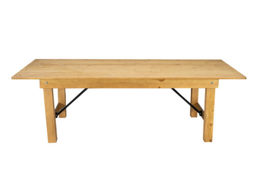 Natural 8 Foot (96″ x 40″) Straight Leg Rectangle Wood Farmhouse Table TFARMRT9640-NATURAL-S-LEG-AX-T