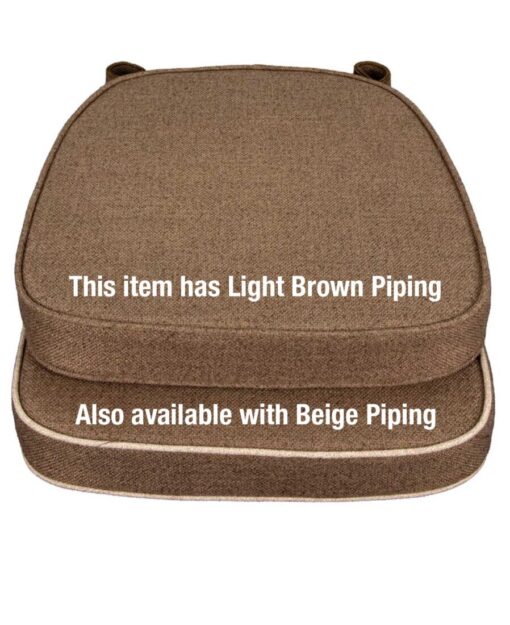 This item has Light Brown piping. Also available in Beige Piping.