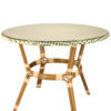 Beige on Green Light Pipe Bistro Table 40″ PE Rattan by Chivari TBTPBG-KT-AX-T