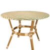 Beige on Green Light Pipe Bistro Table 40″ PE Rattan by Chivari TBTPBG-KT-AX-T