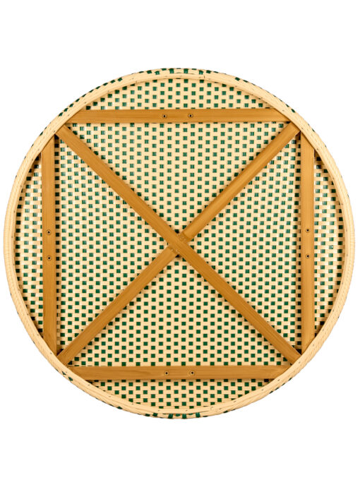 Beige on Green Light Pipe Bistro Table 40″ PE Rattan by Chivari TBTPBG-KT-AX-T