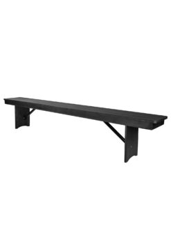 Black 8 Foot (96″ x 12″) Rectangle Farmhouse Table Bench TFARM-BENCH-9612-BLACK-AX-T