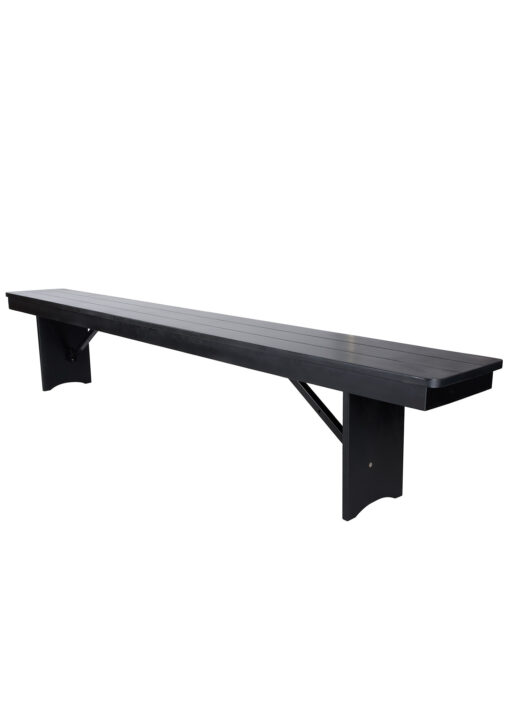 Black 8 Foot (96″ x 12″) Rectangle Farmhouse Table Bench by Chivari TFARM-BENCH-9612-BLACK-AX-T