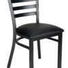 Black Restaurant Ladder Chair with Black Frame