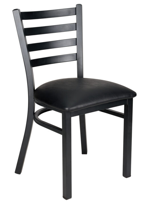 Black Restaurant Ladder Chair with Black Frame