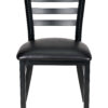 Black Restaurant Ladder Chair with Black Frame