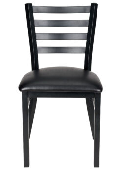 Black Restaurant Ladder Chair with Black Frame