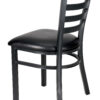 Black Restaurant Ladder Chair with Black Frame