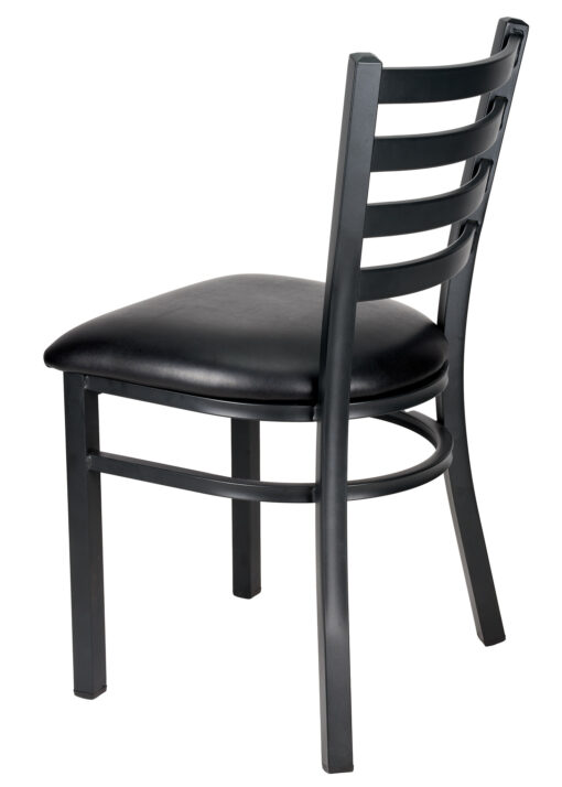 Black Restaurant Ladder Chair with Black Frame