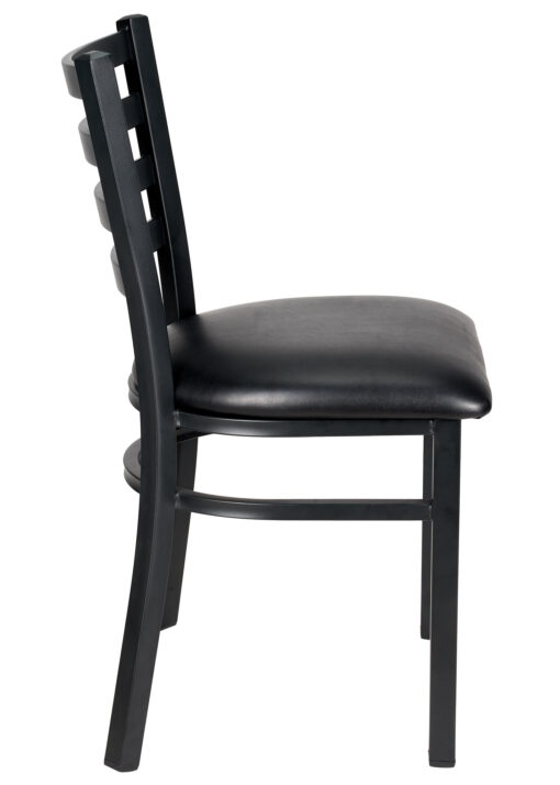 Black Restaurant Ladder Chair with Black Frame