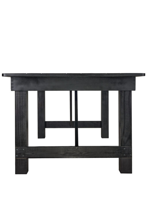 Black 6 Foot (72″ x 40″) Straight Leg Rectangle Wood Farmhouse Table by Chivari TFARMRT7240-BLACK-S-LEG-AX-T