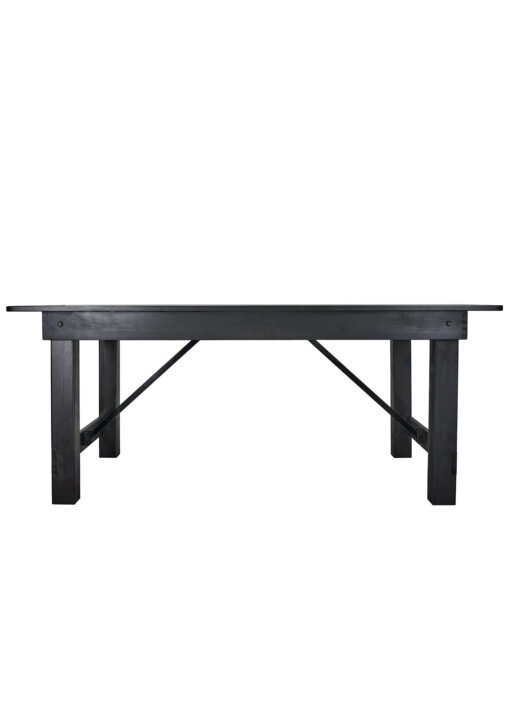 Black 6 Foot (72″ x 40″) Straight Leg Rectangle Wood Farmhouse Table by Chivari TFARMRT7240-BLACK-S-LEG-AX-T