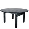 Black 5 Foot (60″) Straight Leg Round Wood Farmhouse Table by Chivari TFARMRD60-BLACK-S-LEG-AX-T