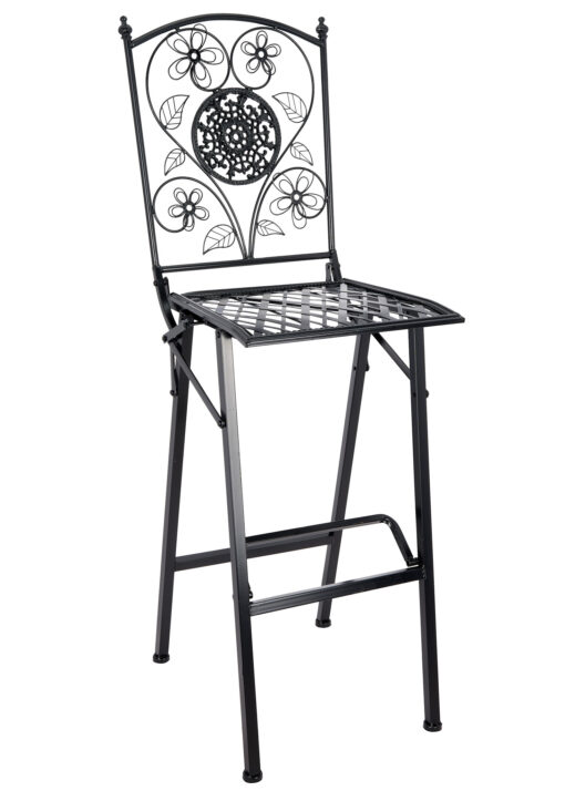 Barcelona Bistro Barstool Black with Square Seat and Back BBBMB-AX-T