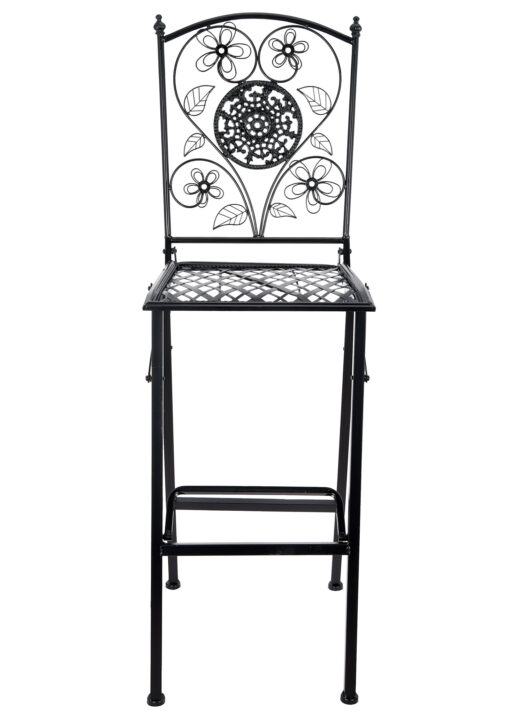 Barcelona Bistro Barstool Black with Square Seat and Back BBBMB-AX-T