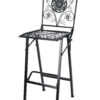 Barcelona Bistro Barstool Black with Square Seat and Back BBBMB-AX-T