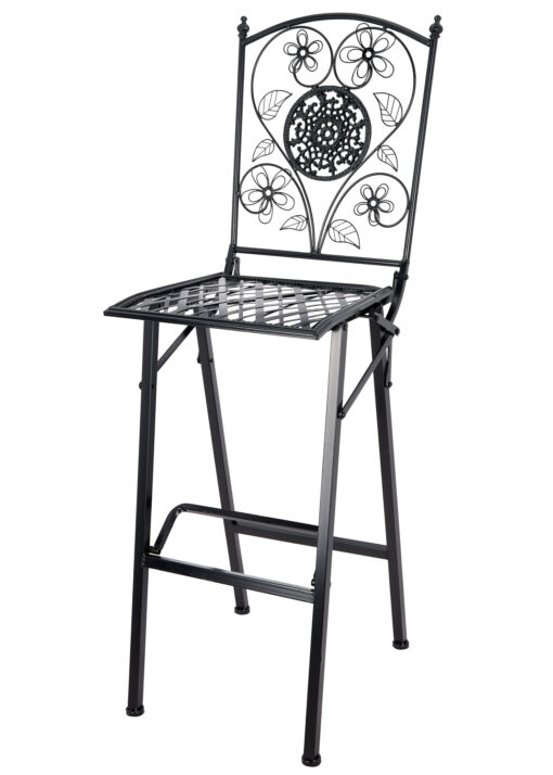 Barcelona Bistro Barstool Black with Square Seat and Back BBBMB-AX-T