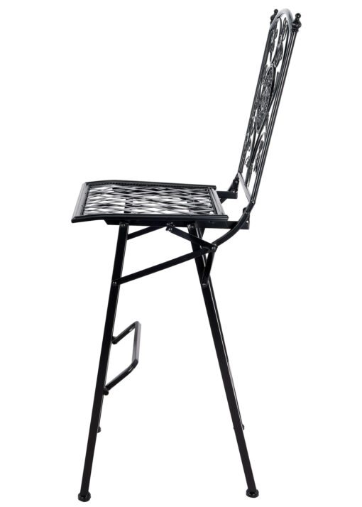 Barcelona Bistro Barstool Black with Square Seat and Back BBBMB-AX-T