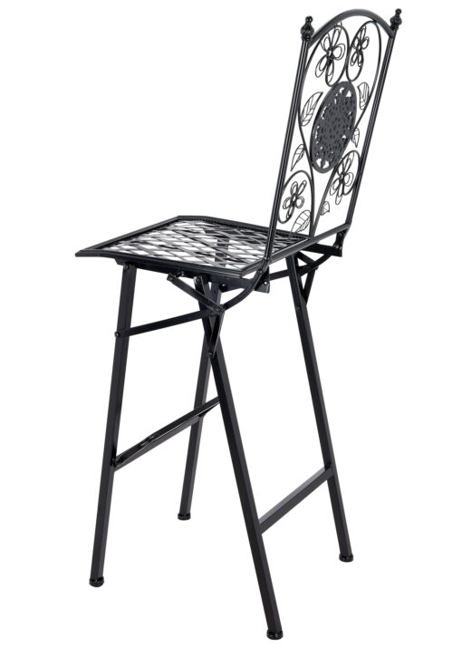 Barcelona Bistro Barstool Black with Square Seat and Back BBBMB-AX-T